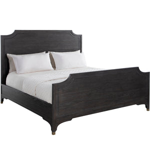 Alexandra Wood Traditional Curved Corners Bed - King, Black | Gabriella White - SCH-175875