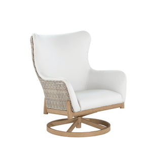 Palma Swivel Rocker Wingback Lounge - Natural/Linen Wicker | Summer Classics - 1548129