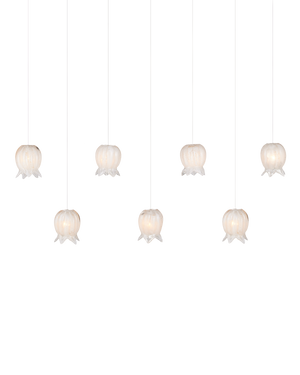 Polpo White 7-Light Linear Multi-Drop Pendant | Currey & Co - 9000-1410