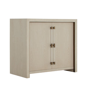 Winford Oak Wood Accent Cabinet - 2 Shelves, Cerused White | Gabriella White - SCH-175586
