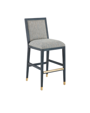 Currey & Co Santos Vintage Navy Bar Stool, Barrett Dusk | 7000-0922