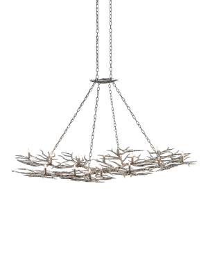 Currey & Co Rainforest Large Silver Chandelier | 9000-0367