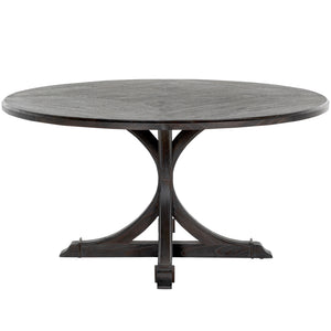 Adams Mindi Veneer Round Pedestal Dining Table - Forest Black | Gabriella White - SCH-170405