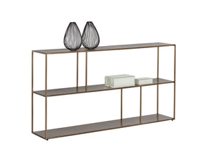 Eiffel Low Bookcase - Large - Antique Brass | Sunpan Furniture - 106604