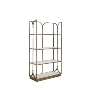 Belinda Metal Bookcase - 4 Shelves, Brushed Brass | Gabriella White - SCH-175410