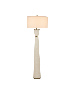 Galuchat Ivory Hourglass Floor Lamp | Currey & Co - 8000-0188