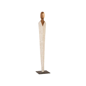 Vested Female Sculpture, Medium, Chamcha, Natural, White, Gold | Phillips Collection - TH80094