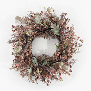 Faux 26" Berry & Acorn Wreath | Safavieh - FXP1043