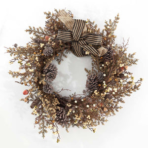 Safavieh Faux 31 Inch Berry & Pine Cone Wreath W/ Bow , FXP1055