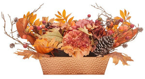 Faux 25" Peony & Pumpkin Potted Arrangement | Safavieh - FXP1057
