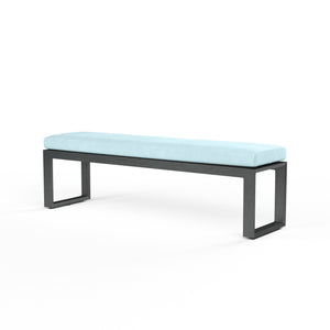 Redondo Dining Benc - Sunbrella Grade A Fabric No Welt - Slate Finish | Sunset West - SW3801-BNCH