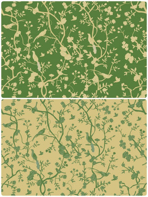 Reversible Green and Gold Chinoiserie Gift wrap