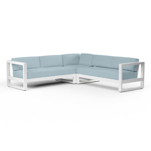 Newport Sectional w/ Sunbrella Fabric - Frost Finish | Sunset West - SW4801-SEC