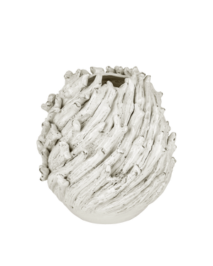 Seadrift Small White Vase | Currey & Co - 1200-1109