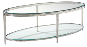 Jinx Nickel Oval Cocktail Table | Maitland Smith - HM1016C