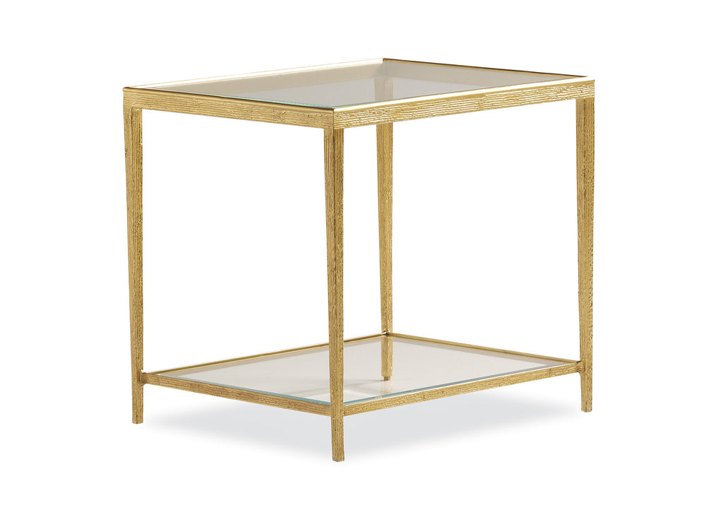 Jinx Brass Rectangle Side Table | Maitland Smith - HM1019E-2