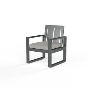 Redondo Dining Chair in Cast Silver, No Welt - Slate | Sunset West - SW3801-1-SLVR-STKIT