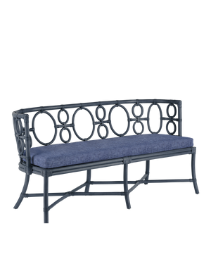 Tegal Navy Bench, Finn Indigo - Blue | Currey & Co - 7000-0812