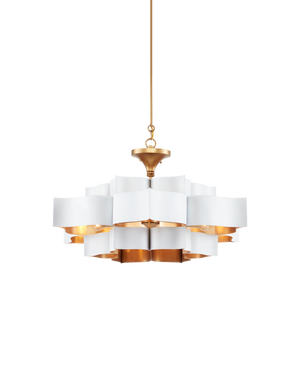 Currey & Co Grand Lotus Large White Chandelier | 9000-0857