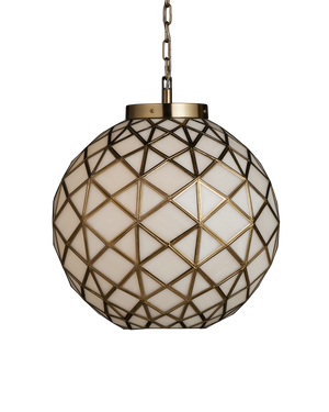 Polyhedron Small Pendant - White | Currey & Co - 9000-1233