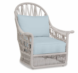 Dana Rope Wing Chair - Sunbrella Fabric w/ Welt - Natural Finish - SW4301-21W