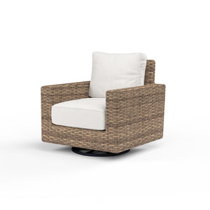 Havana Swivel Club Rocker in Canvas Flax w/ Self Welt - Tobacco | Sunset West - SW1701-21SR-FX-STKIT