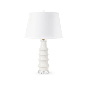 Jesse Lamp with Shade 16-inch White Linen, with Gold | Villa & House - JES-800