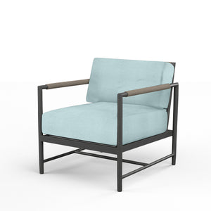 Pietra Club Chair - Sunbrella Fabric No Welt - Graphite Finish - SW4601-21