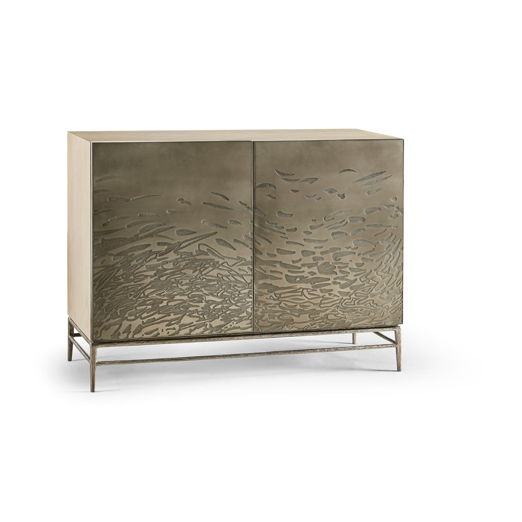 Water Diel Acid Etched Door Chest | Jonathan Charles - 001-2-L20-EAL