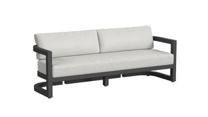 Malibu Sofa in Cast Silver, No Welt - Black Finish | Sunset West - SW7101-23-SLVR-STKIT