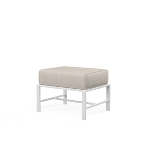 Bristol Ottoman in Canvas Flax w/ Self Welt - White | Sunset West - SW501-OTT-FLAX-STKIT