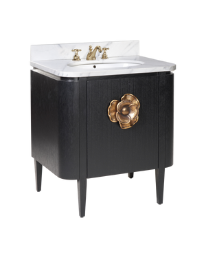 Briallen 30" Black Vanity with Oval Undermount Sink | Currey & Co - 3800-0003