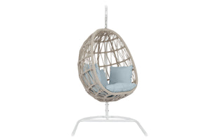 Dana Rope Hanging Club Chair - Sunbrella Fabric w/ Welt - Natural Finish - SW4301-HC