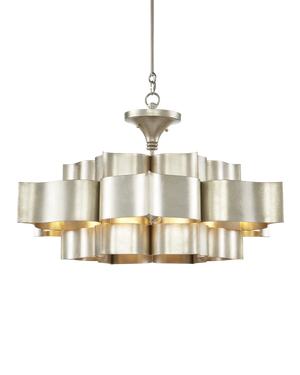 Currey & Co Grand Lotus Large Silver Chandelier | 9000-0051