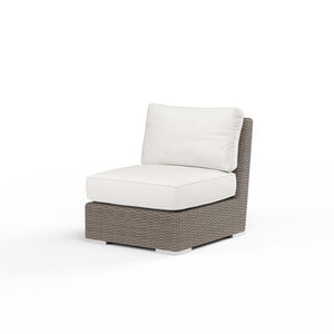 Coronado Armless Club Chair in Canvas Flax w/ Self Welt - Driftwood | Sunset West - SW2101-AC-FLAX-STKIT