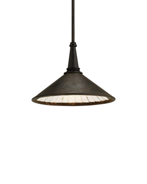 Currey & Co Manuscript Medium Black Pendant | 9056