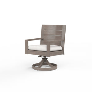 Laguna Swivel Dining Chair in Canvas Flax, No Welt - Driftwood | Sunset West - SW3501-11-FLAX-STKIT