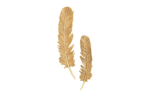 Feathers Wall Art, Large, Gold Leaf, Set Of 2 | Phillips Collection - PH95596