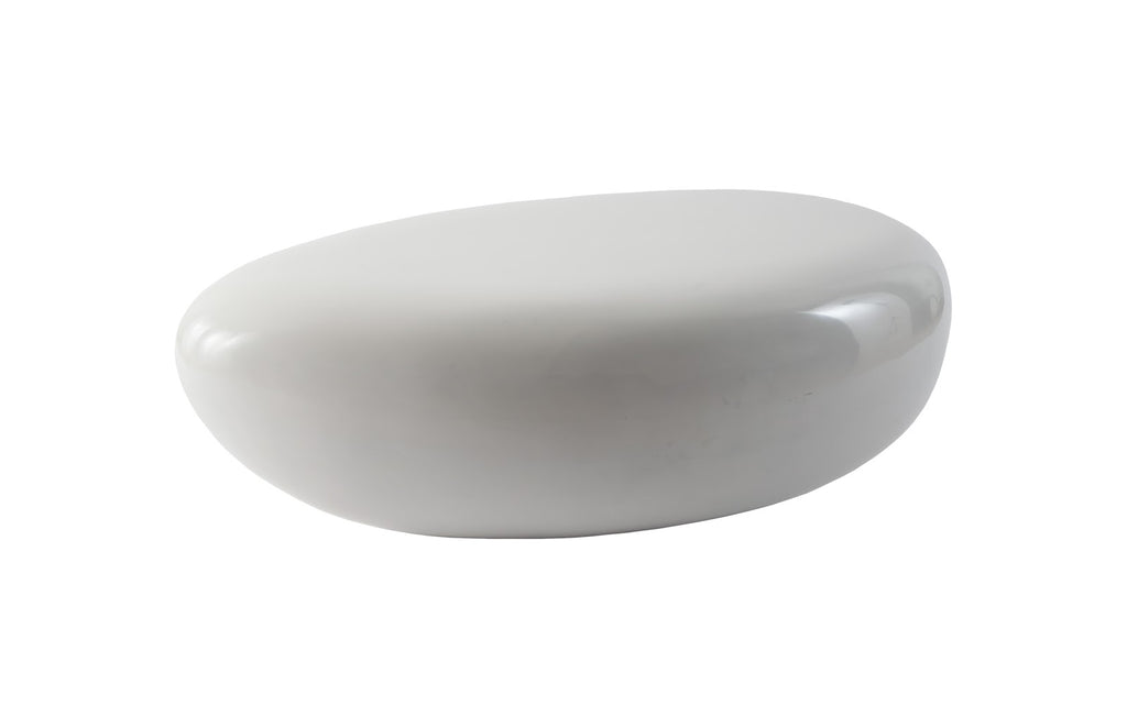 River Stone Coffee Table, Gel Coat White, Small | Phillips Collection - PH67485
