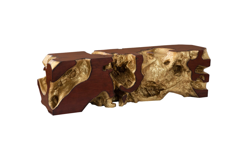 Freeform Bench, Gold Leaf, Faux Bois | Phillips Collection - PH62421