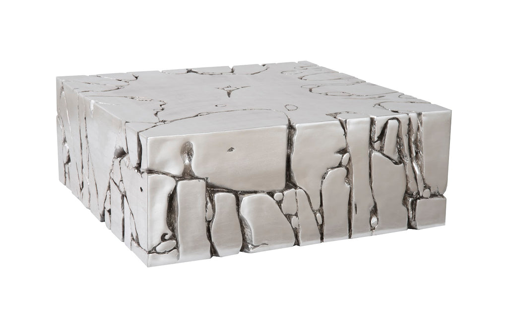 Chunk Square Coffee Table, Silver Leaf | Phillips Collection - PH104344