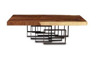 Score Coffee Table, Chamcha Wood, Iron Base | Phillips Collection - TH69094