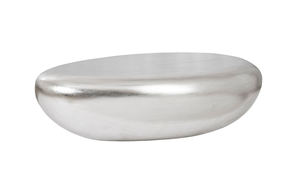 River Stone Coffee Table, Silver Leaf, Large | Phillips Collection - PH57486