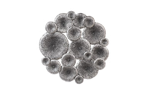Lotus Collage, Round, Metal, Silver/Black | Phillips Collection - TH100852