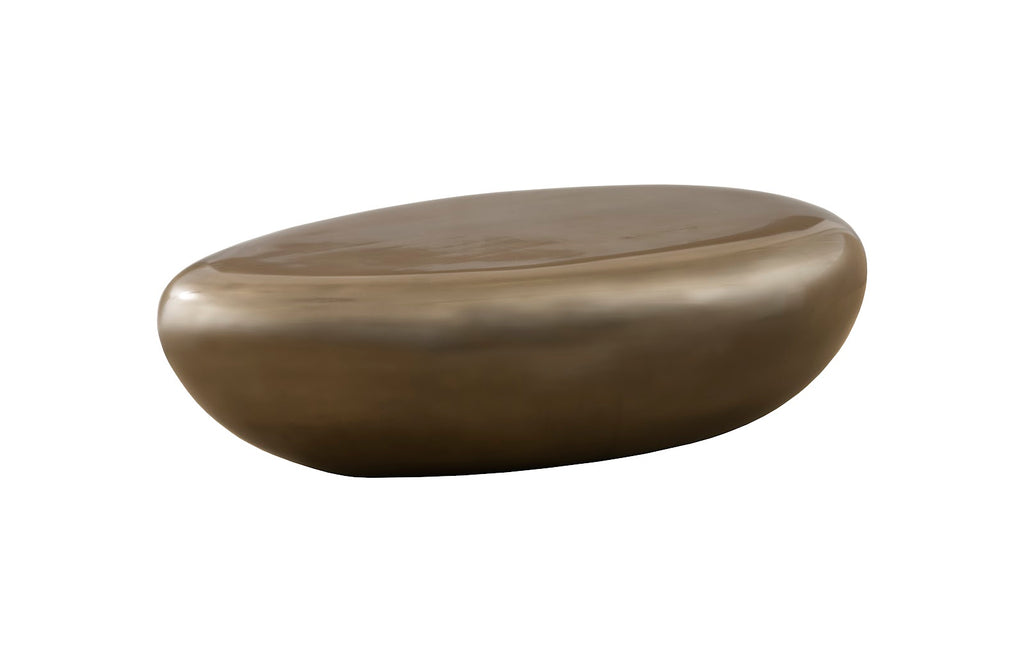 River Stone Coffee Table, Polished Bronze, Large | Phillips Collection - PH67715
