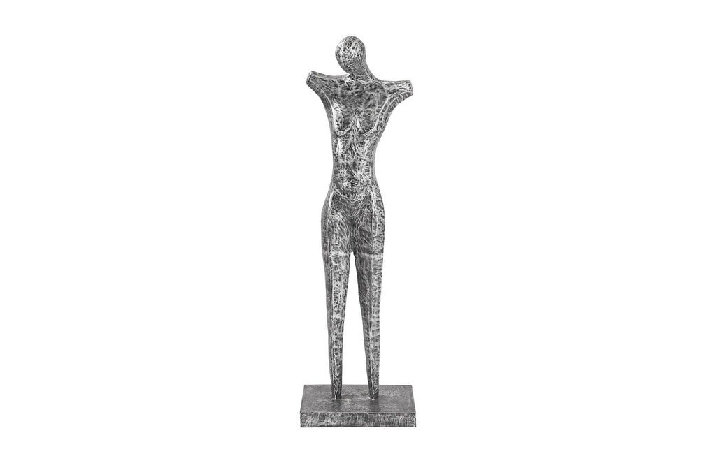 Abstract Male Sculpture On Stand, Black/Silver, Aluminum | Phillips Collection - ID100693
