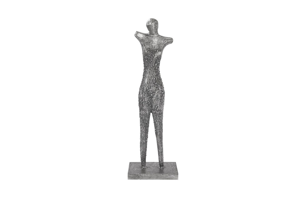 Abstract Female Sculpture On Stand, Black/Silver, Aluminum | Phillips Collection - ID100692