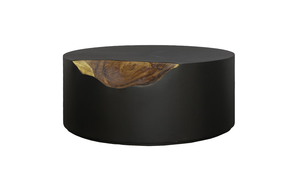 Cornered Coffee Table, Natural, Iron, Round | Phillips Collection - TH110324