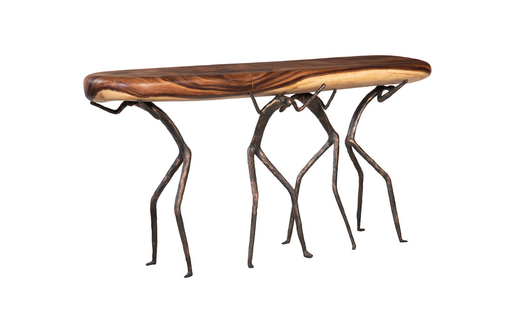 Atlas Console Table, Natural Finish, Metal | Phillips Collection - TH106036