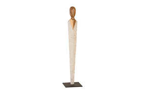 Vested Female Sculpture, Small, Chamcha, Natural, White, Gold | Phillips Collection - TH95605